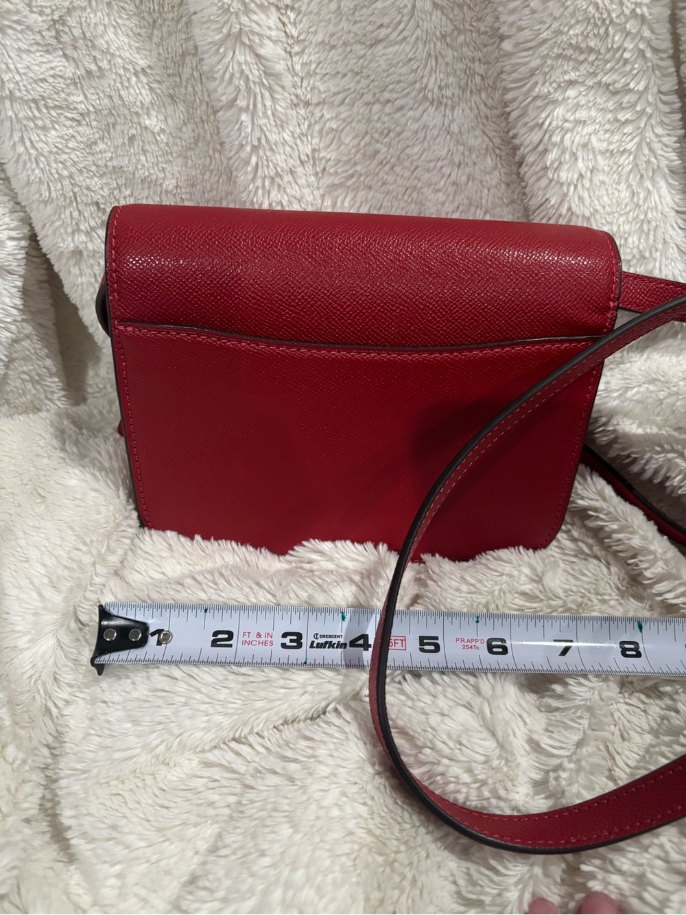 COACH Red Saffiano Leather Crossbody with Gold Logo - Picture 3 of 6